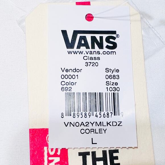 Vans Corley Button Up Shirt Large Blue Tropical Limes Coconuts Palms Hawaiian - Picture 8 of 8